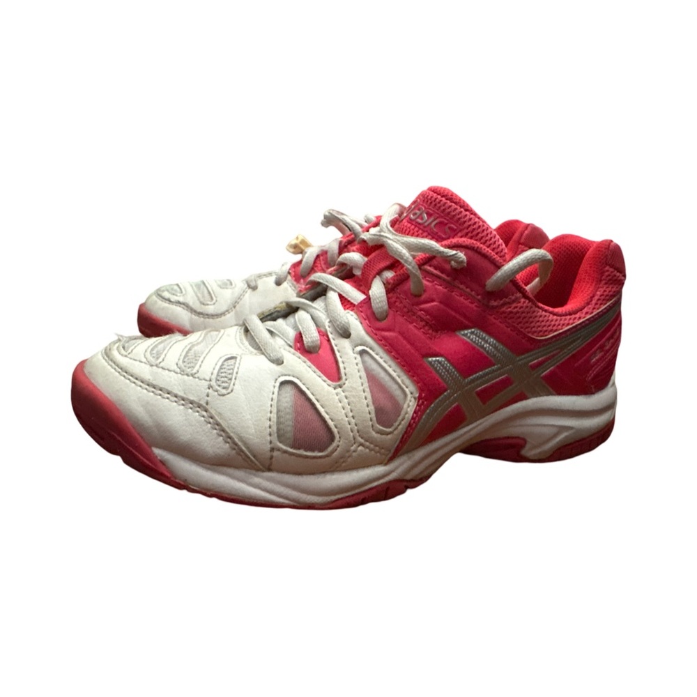 ASICS Women's White and Pink Athletic Shoes - size 5